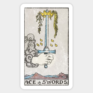 Ace of swords (distressed) Sticker